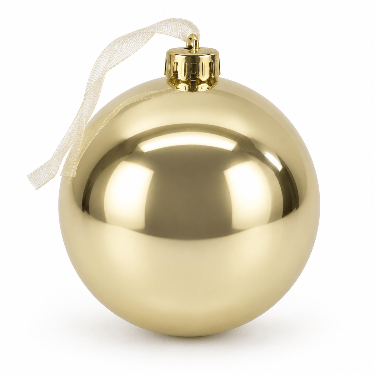 Christmas - Champagne Shiny Bauble - 15cm - 60486234
