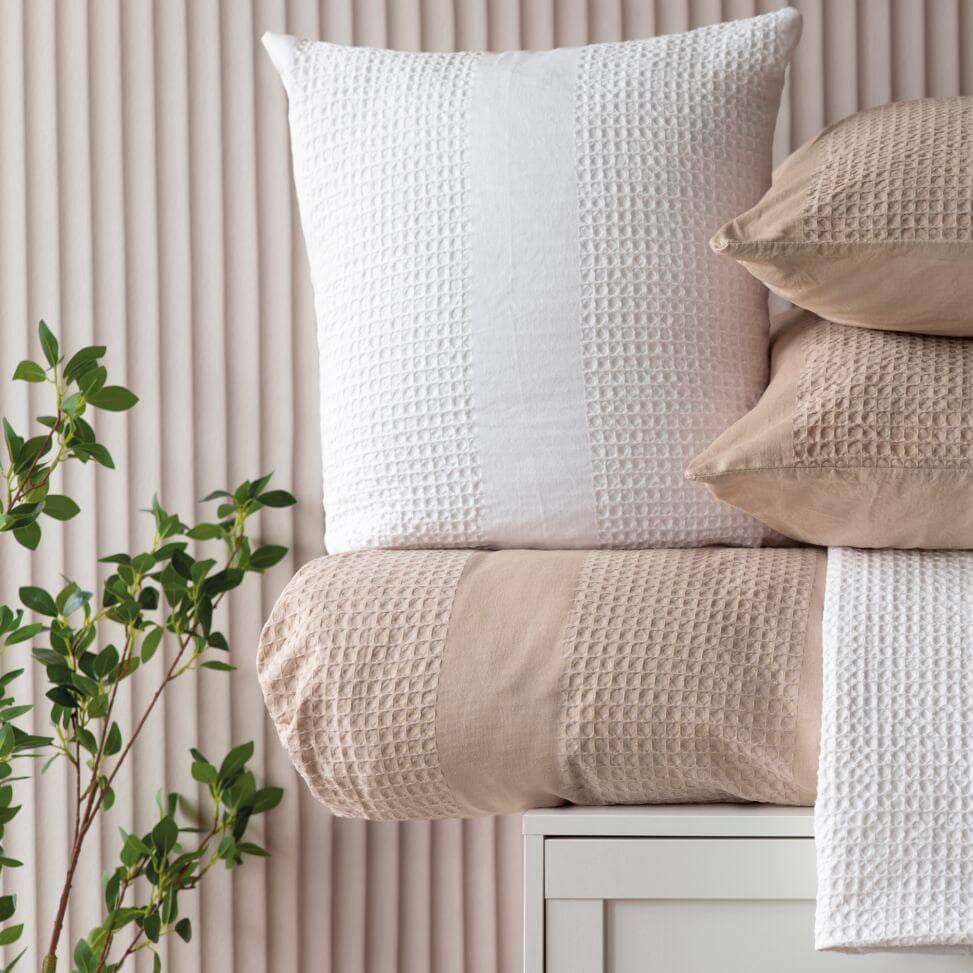 Homeware - Waffle Stripe Cushion - Vanilla - 60013490