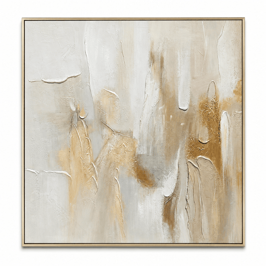 Pictures - 21049 Canvas Painting Gold Frame - 100 x 100cm - 60485777