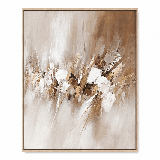 Pictures - 21102 Canvas Painting Light Wood Frame - 80 x 100cm - 60485779