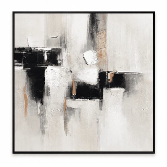 Pictures - 21196 Canvas Painting Black Frame - 100 x 100cm - 60485778