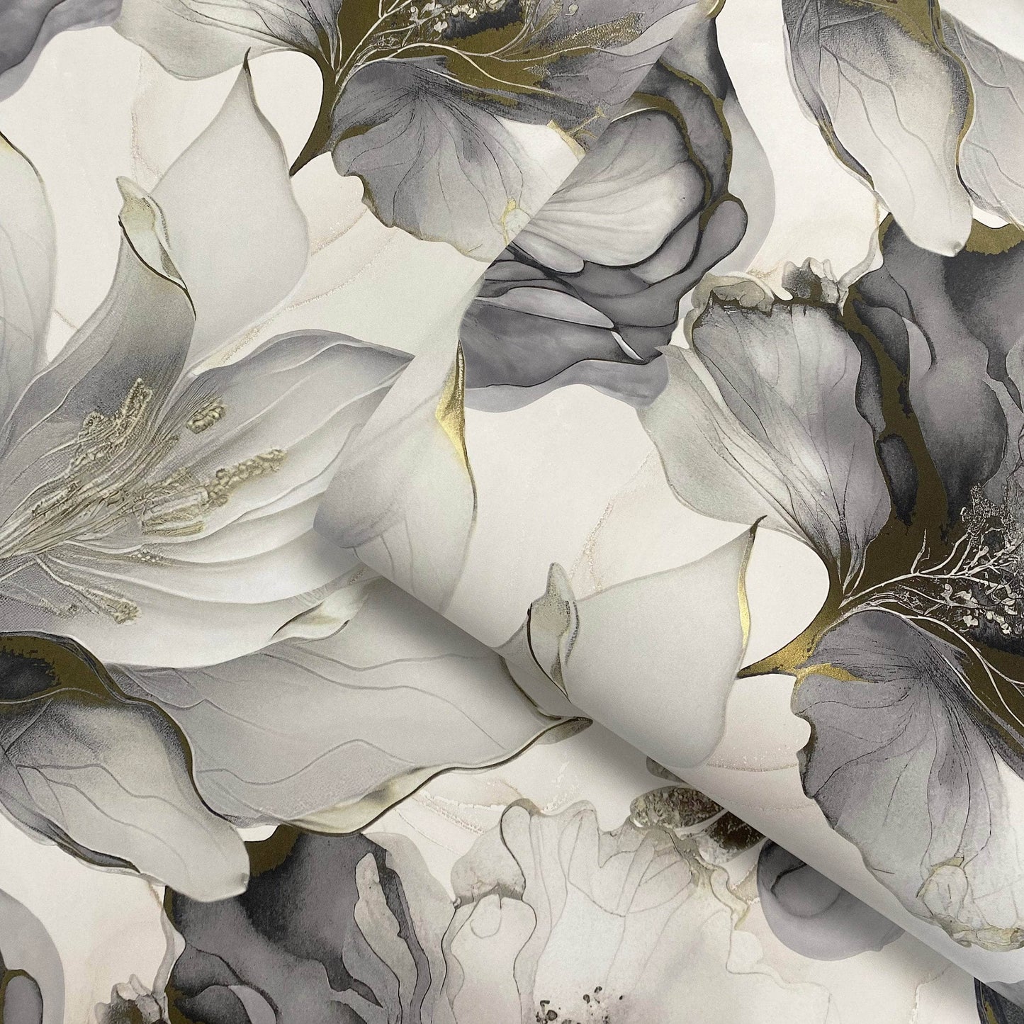 Wallpaper - Muriva Elysian Floral Black & Gold Wallpaper - 212502 - 60011285