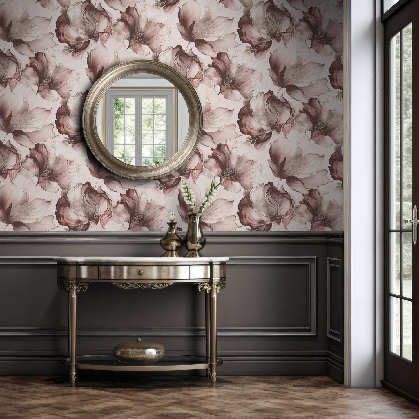 Wallpaper - Muriva Elysian Floral Pink Wallpaper - 212504 - 60011289