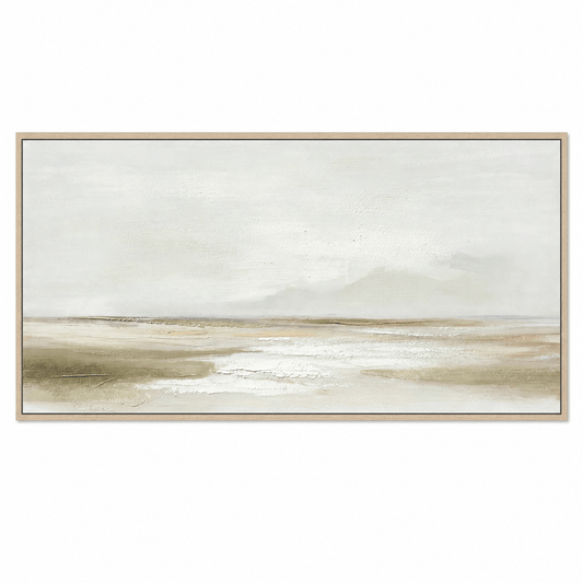 Pictures - 21271 Canvas Painting Light Wood Frame - 120 x 60cm - 60485806