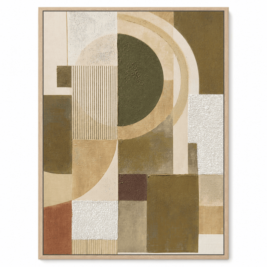 Pictures - 21279 Canvas Painting Light Wood Frame - 70 x 100cm - 60485794