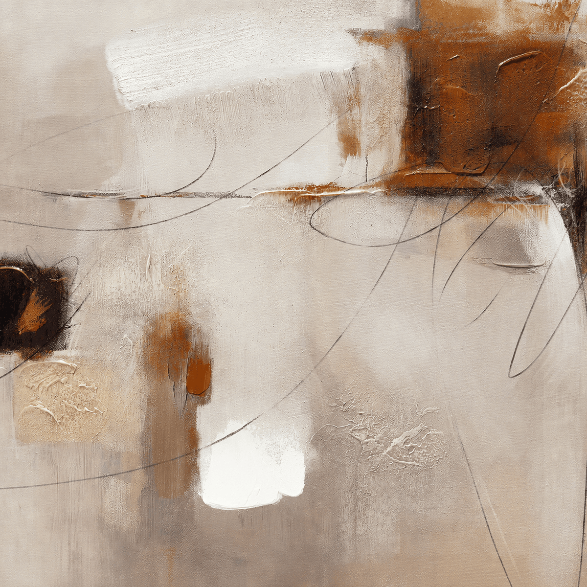 Pictures - 21426 Canvas Painting Brown Frame - 100 x 75cm - 60485796