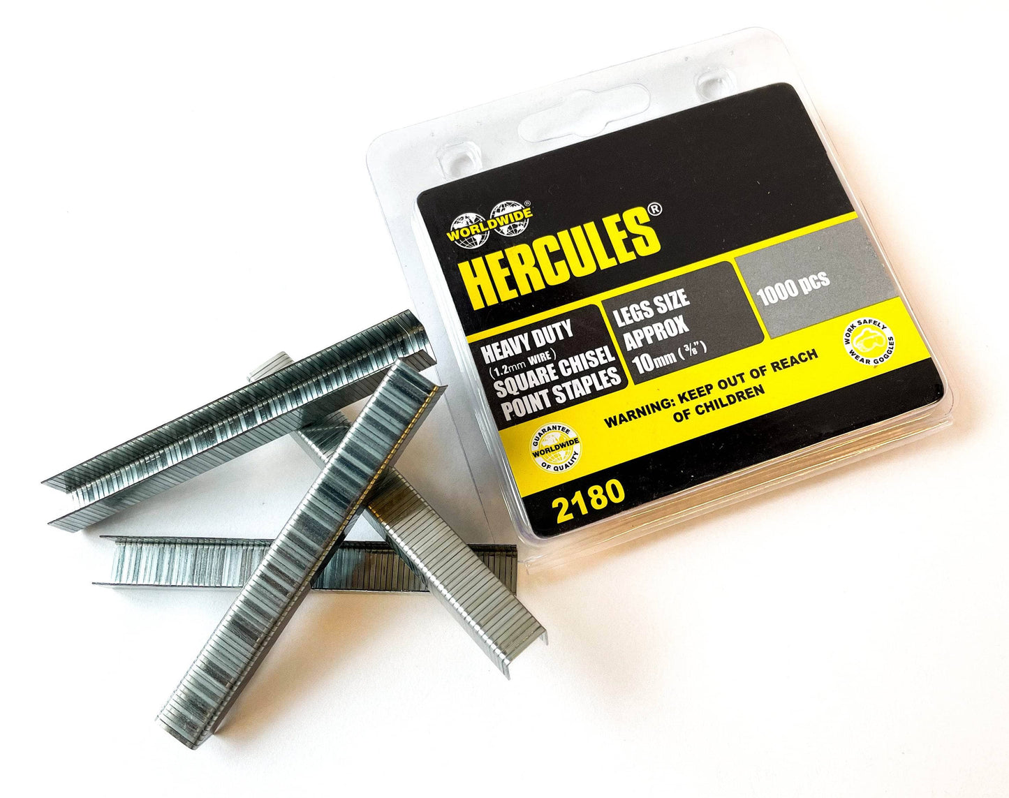 DIY - Worldwide 1000 Heavy Duty 10Mm Square 3/8" Staples - 00622714