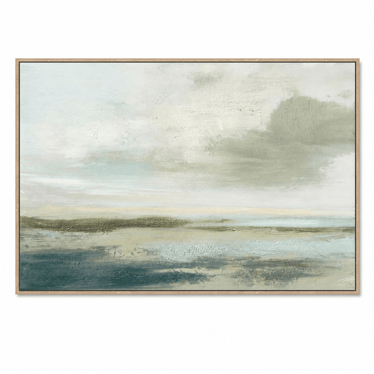 Pictures - 22037 Canvas Painting Light Wood Frame - 120 x 80cm - 60485800