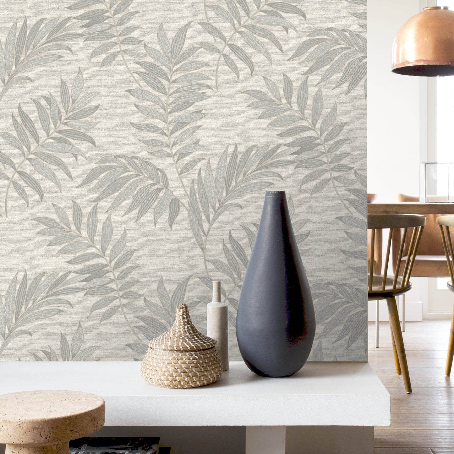 Wallpaper - Rasch Sumatra Palm Grey Wallpaper 316438 - 60011335