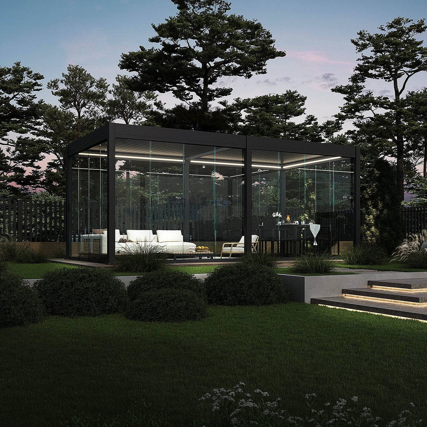 Gardening - O.C Weatherking Motorised Roof Pergola With LED Lights - 6x3m - 60166723