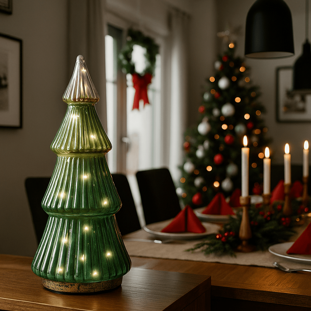 Christmas - Micro LED Glass Tree - Green - 60450747