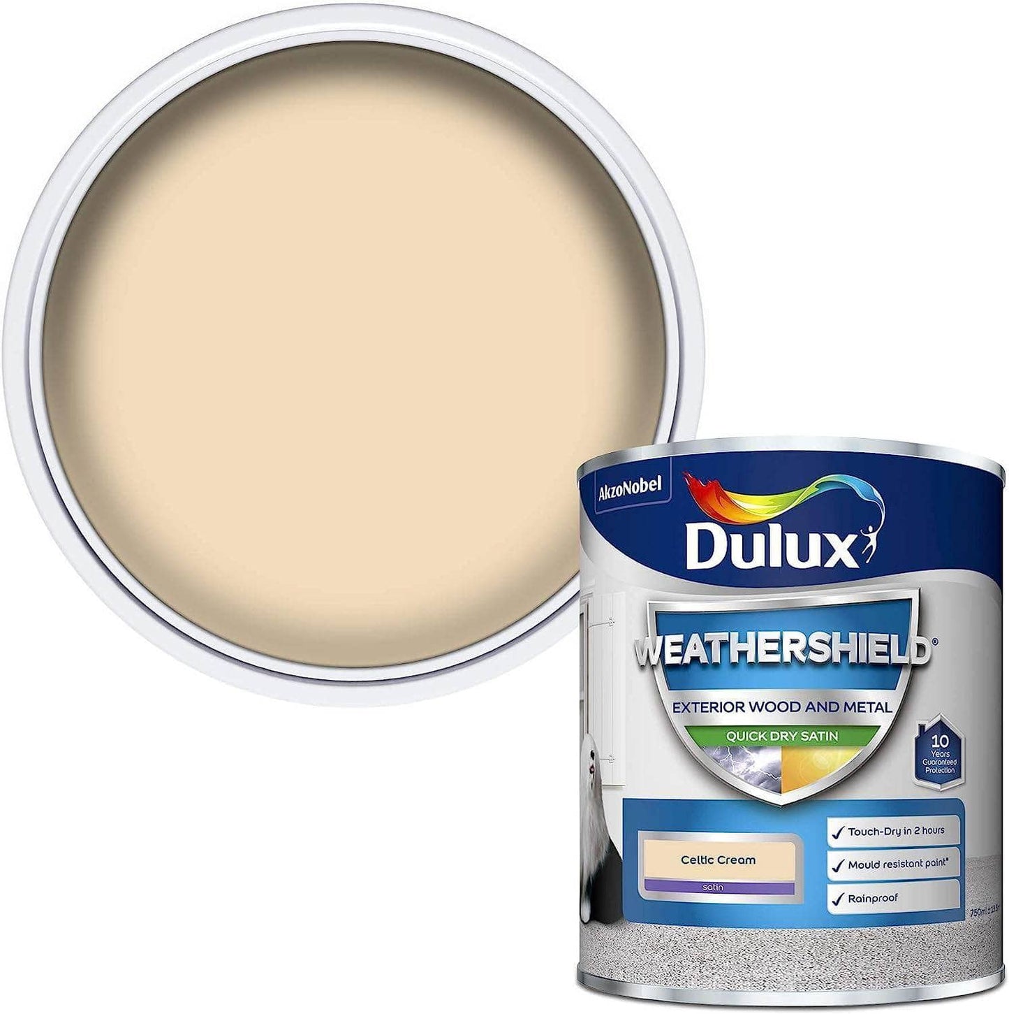 - Dulux Weather Shield Satin 750Ml - Celtic Cream - 50067891