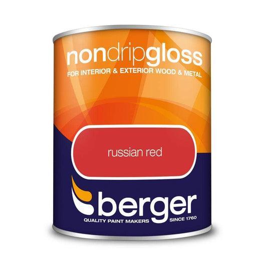 Paint  -  Berger Non Drip Gloss 750ml - Russian Red  -  50090185