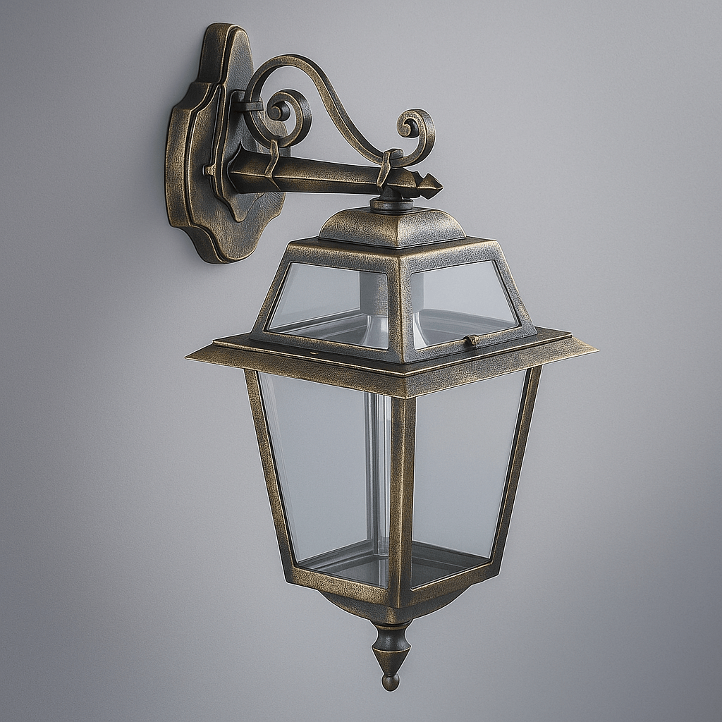 Lights - 1 Light Black And Gold Outdoor Wall Light - 50119925