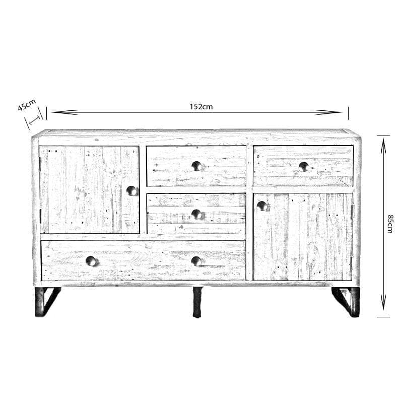 Furniture - Lincoln Rustic Wide Sideboard - 50128899