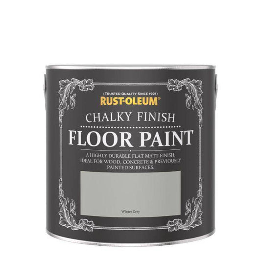 Paint  -  Rust-Oleum Chalky 2.5L Floor Paint - Winter Grey  -  50138286