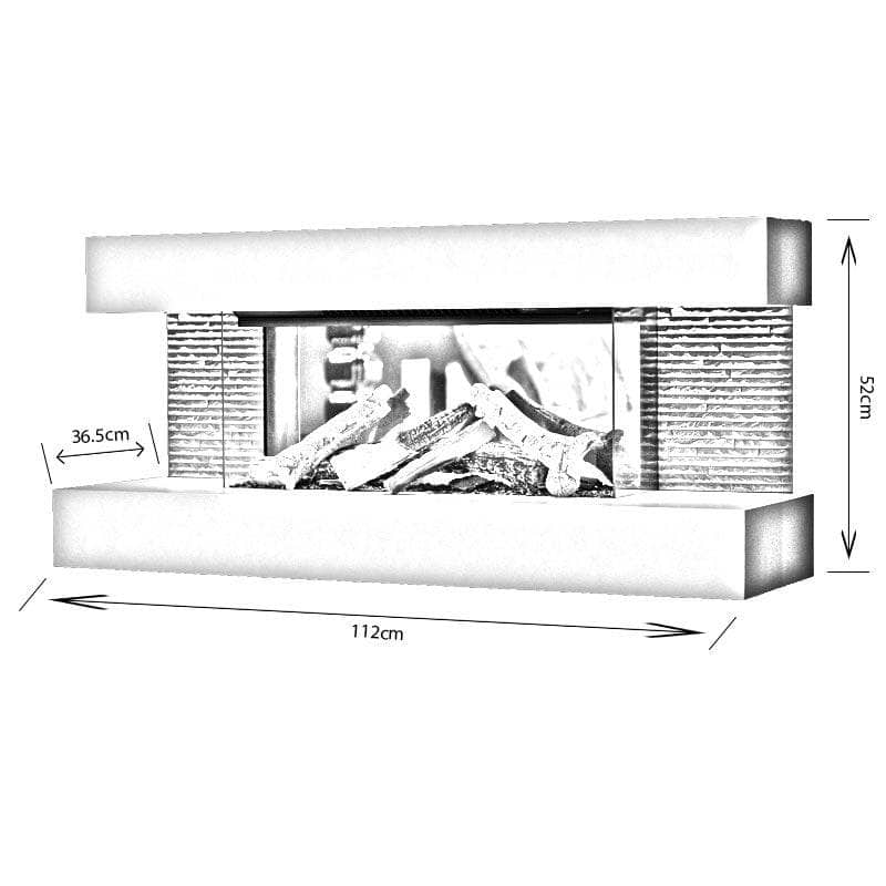 Fireplaces  -  Evonic Compton 2 White Wall Mounted Fire Suite  -  50139187