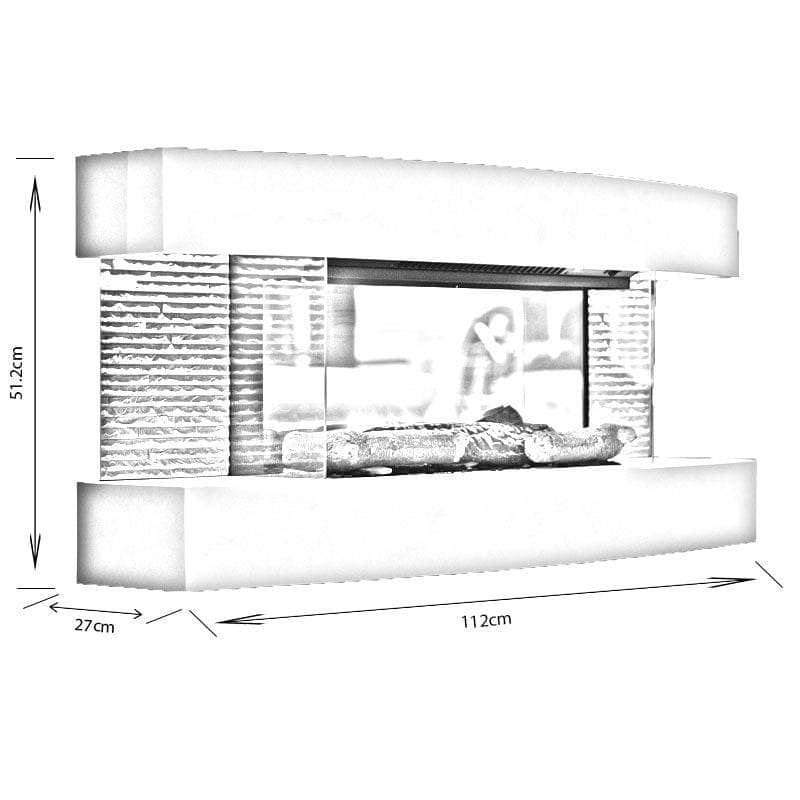 Fireplaces  -  Evonic Empire 2 White Wall Mounted Fire Suite  -  50139188