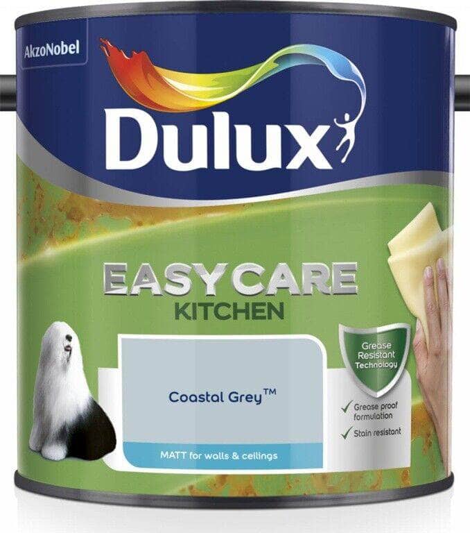 Paint - Dulux Easy Care Kitchen 2.5L Matt Emulsion - Coastal Grey - 50141729