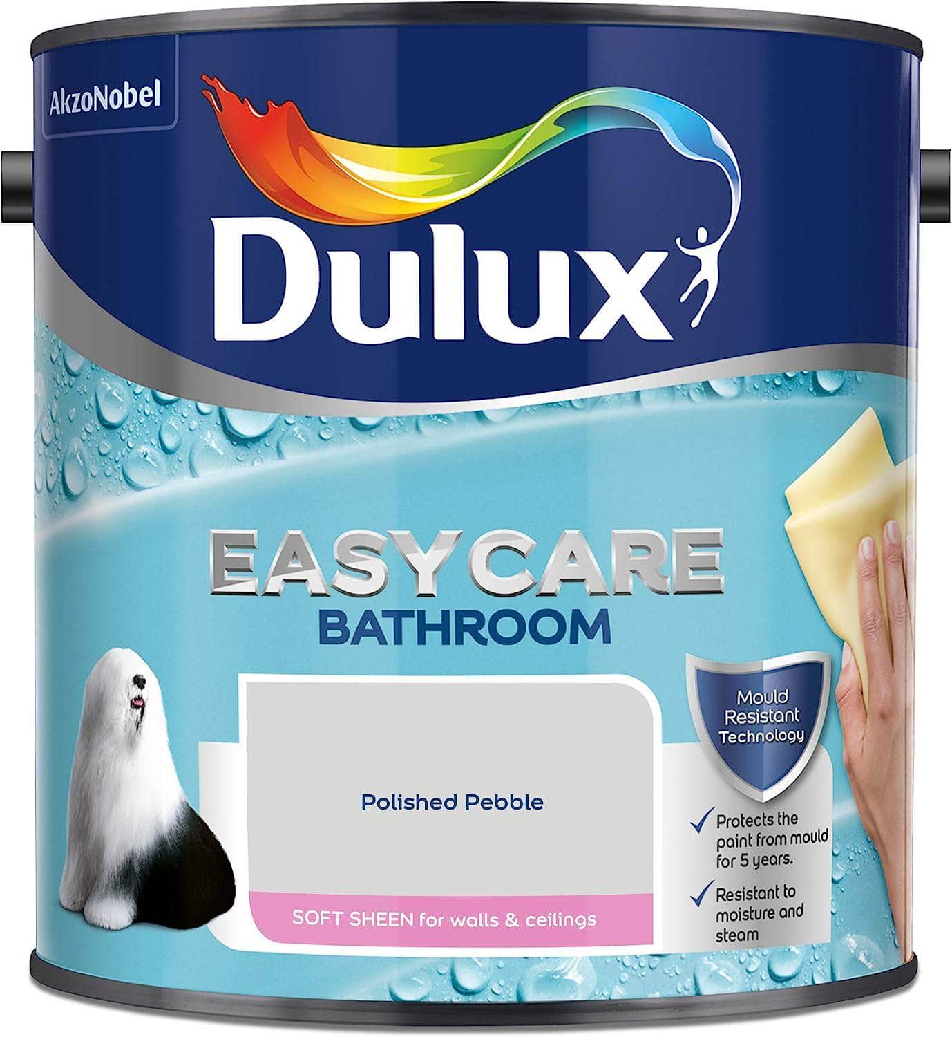 Paint  -  Dulux Easy Care Bathroom 2.5L - Polished Pebble  -  50141745