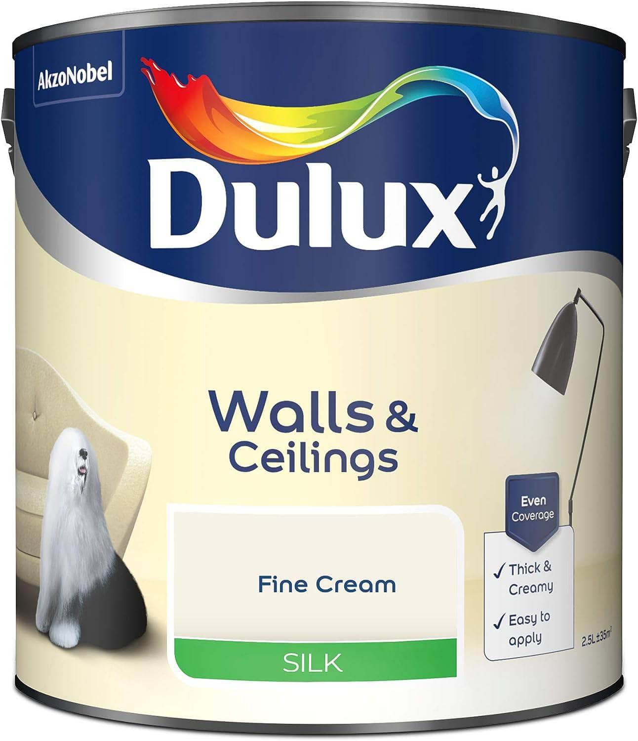 Paint - Dulux Silk Emulsion 5L - Fine Cream - 50142623