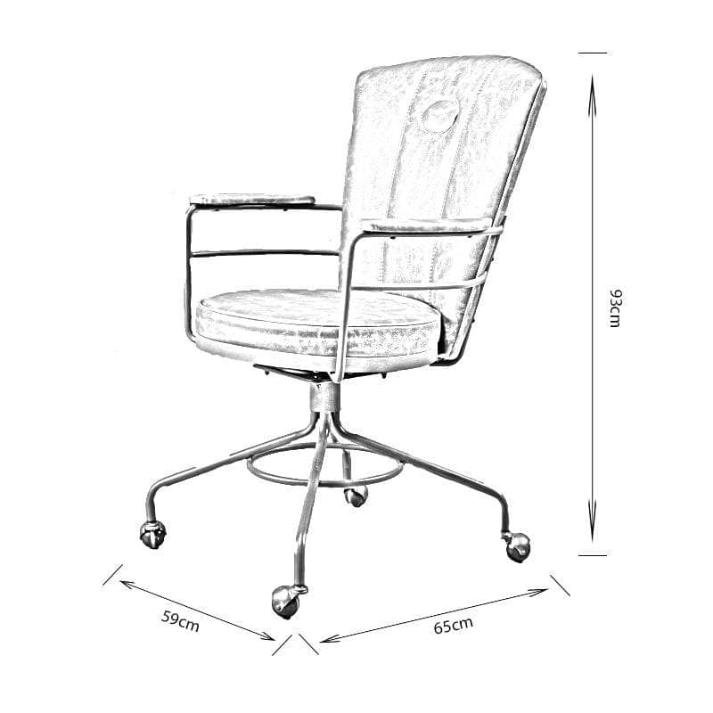 Furniture - Hue Black Leather Office Chair - 50150679