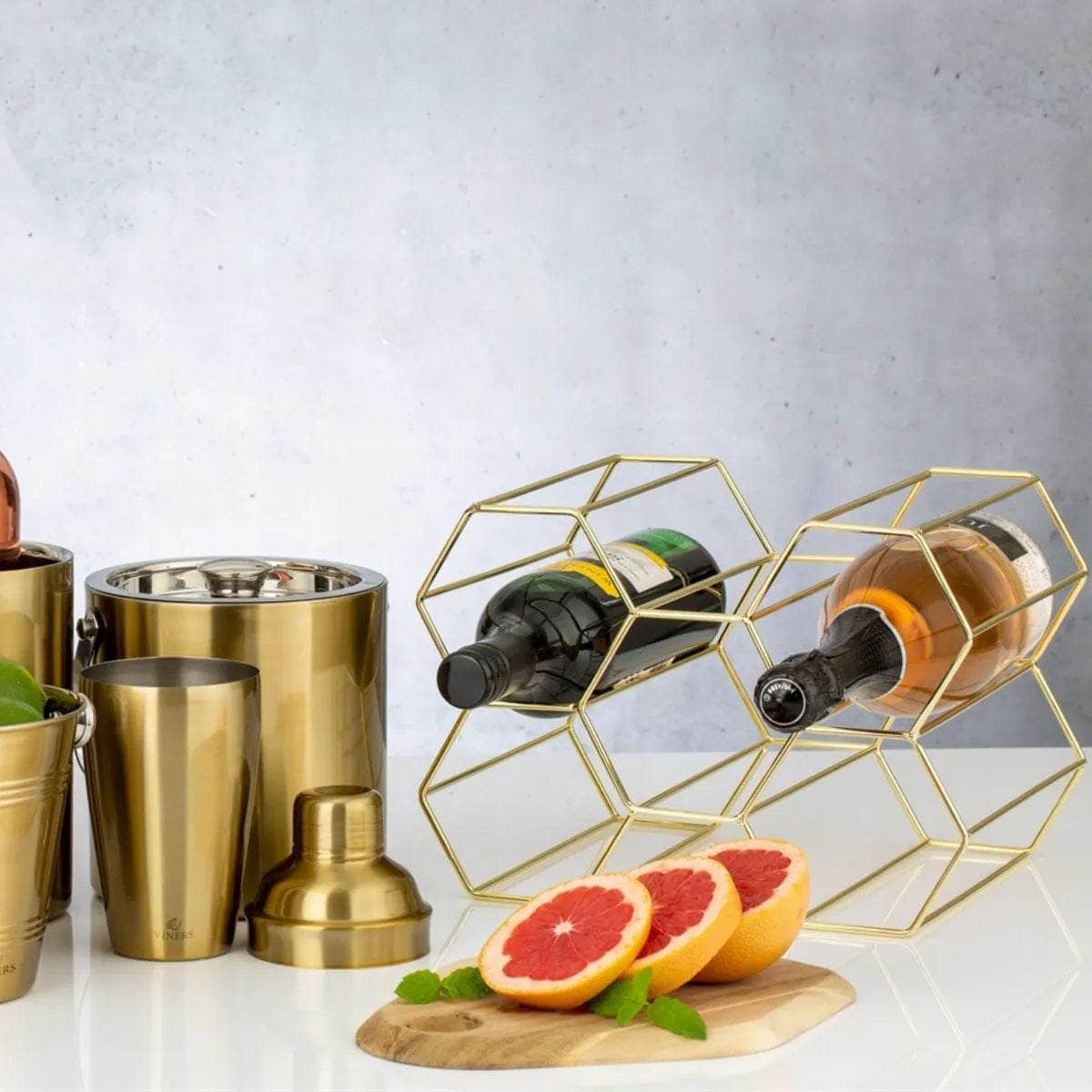 Kitchenware  -  Gold Bottle Rack  -  60001525