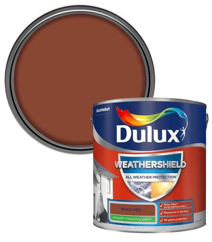 Paint - Dulux Weathershield 2.5L Masonry Paint - Red Brick - 60003583