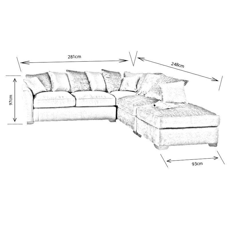 Furniture - Rene Chaise Sofa - Grey -