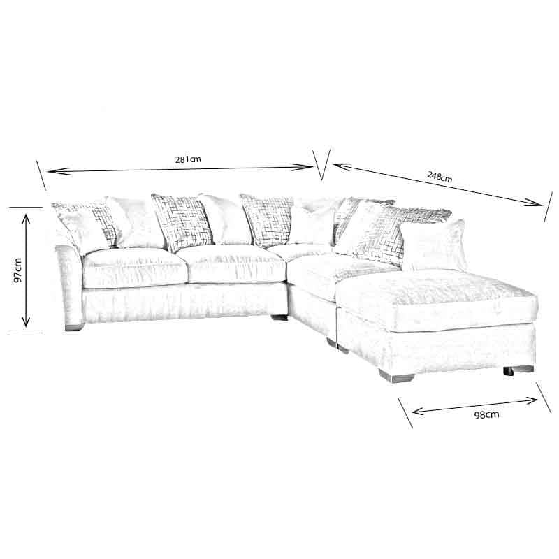 Furniture - Esme Chaise Sofa - Champagne -