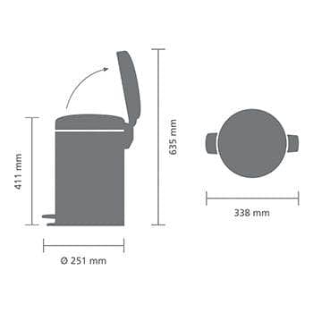 Kitchenware  -  Brabantia Newlcon Pedal Bin 12 Litre - Soft Beige  -  60004908