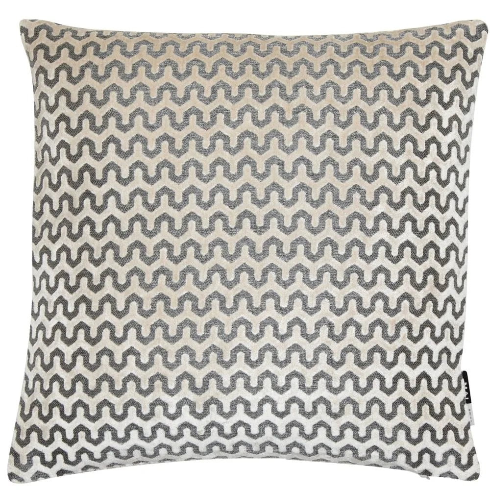 Homeware - Cut Velvet Wave Cushion Cream - 60005265