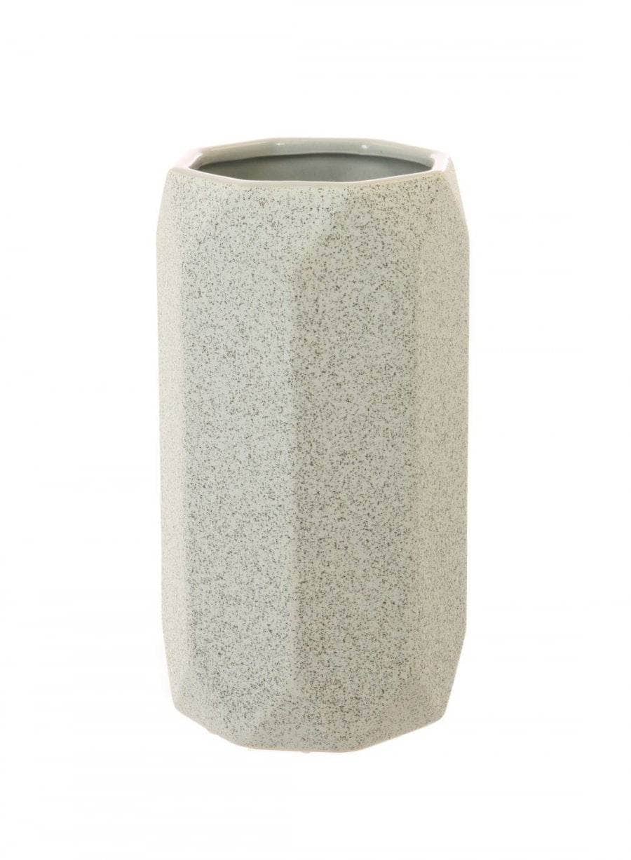 Homeware - Octagon Ceramic Vase - Grey - 60005589