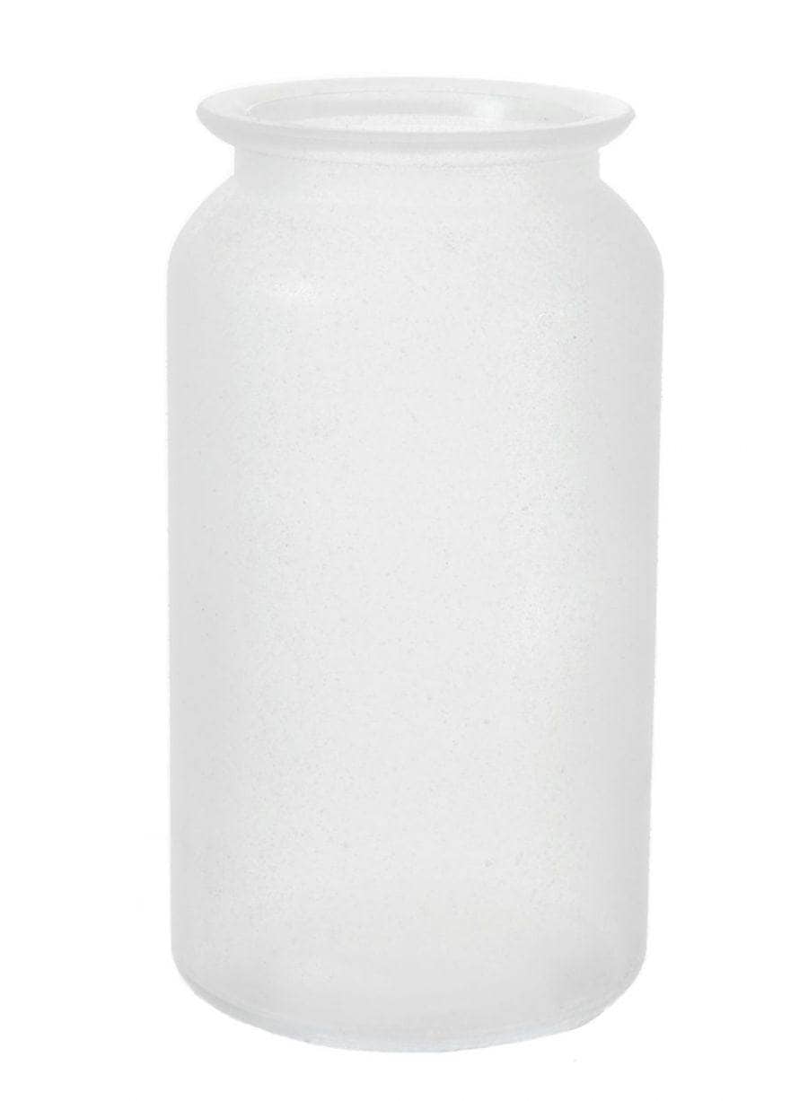 Homeware - Tall Frosted Glass Jar - White - 60005590