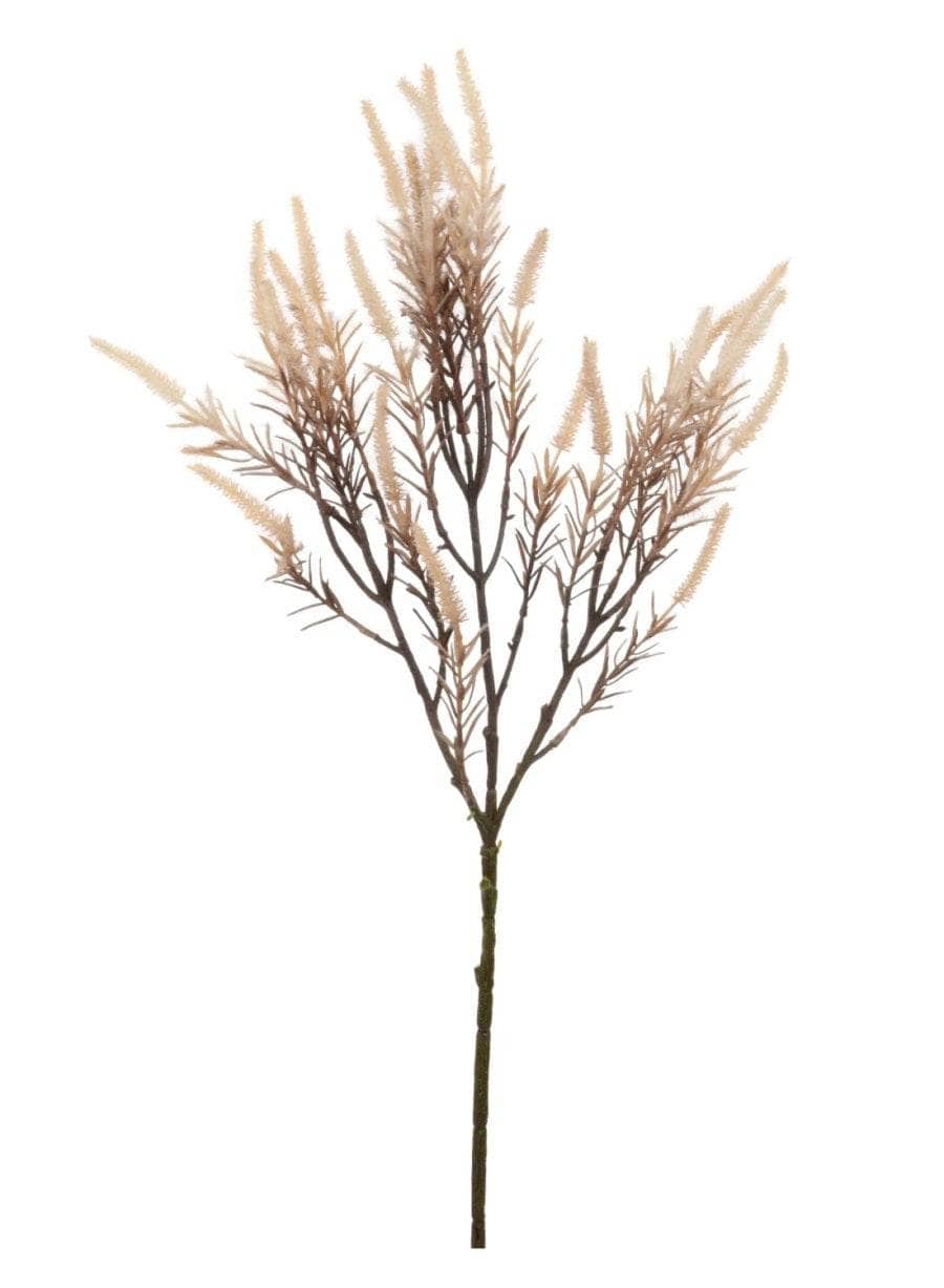 Homeware - Tall Flocked Veronica Spray - Cream - 60005719