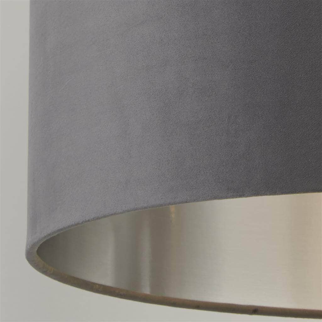 Lights - Forli Dark Grey Velvet Light Shade - 50cm - 60006150