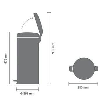 Kitchenware  -  Concrete Grey Pedal Bin - 30 Litre  -  60007560