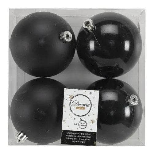 Black Christmas Baubles - 4 Pack - 60008520