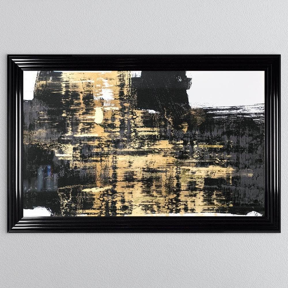 Pictures - Black & Gold Abstract Framed Picture 1 - 60010914