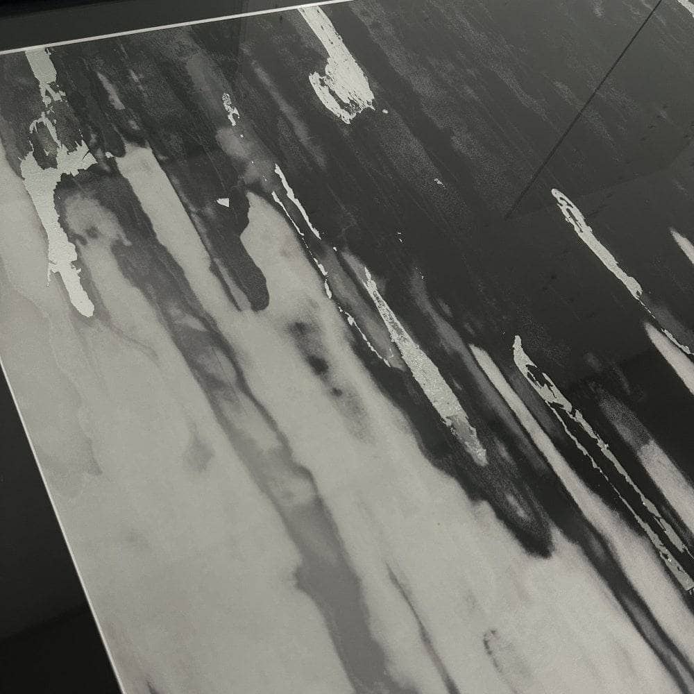 Pictures - Abstract Silver Dripping Keys No.1 Framed Picture - 90 x 90cm - 60010935