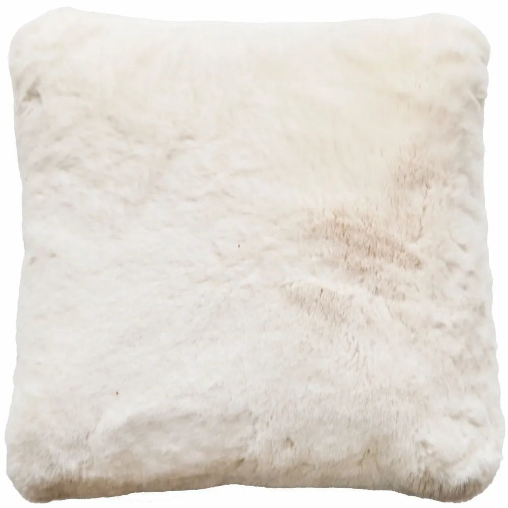 - Luxury White Faux Rabbit Cushion - 50 x 50cm - 60010978