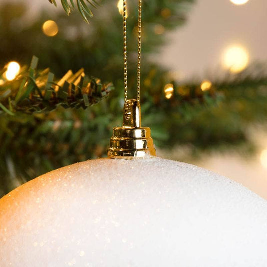 Christmas - Black & White Glitter Christmas Bauble - 15cm - 60011099