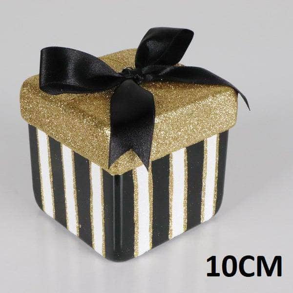 Christmas - Black & White Gift Box Christmas Decoration - 10cm - 60011101