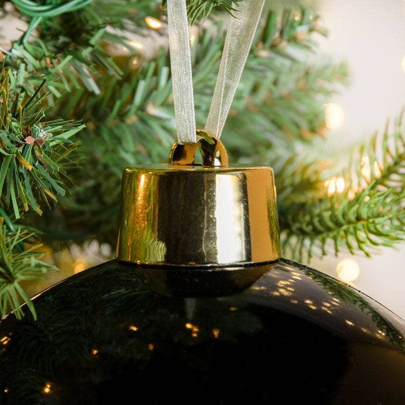 Christmas - Black Shiny Large Bauble - 20cm - 60011128
