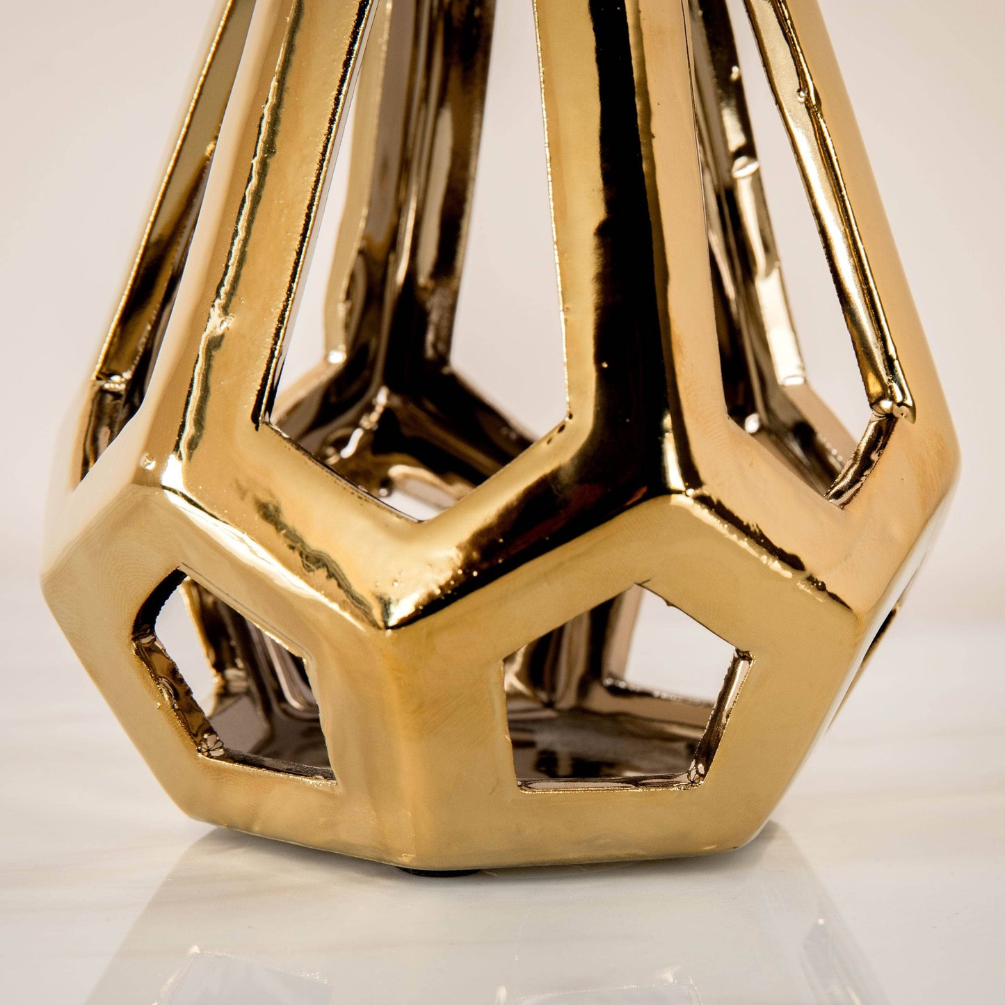 Homeware - Gold Hexagon Tealight Holder - Medium - 60011683