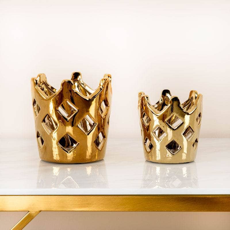 Homeware - Small Crown Tealight Holder - Gold - 60011688