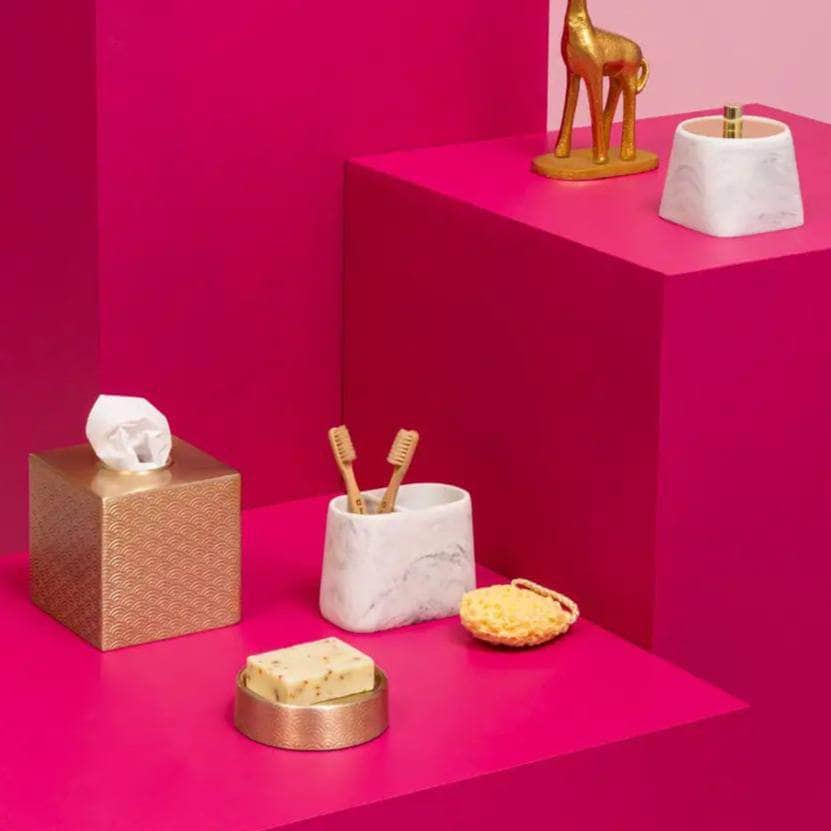 Bathroom - Allegra Aluminium Tissue Box - Gold - 60011939