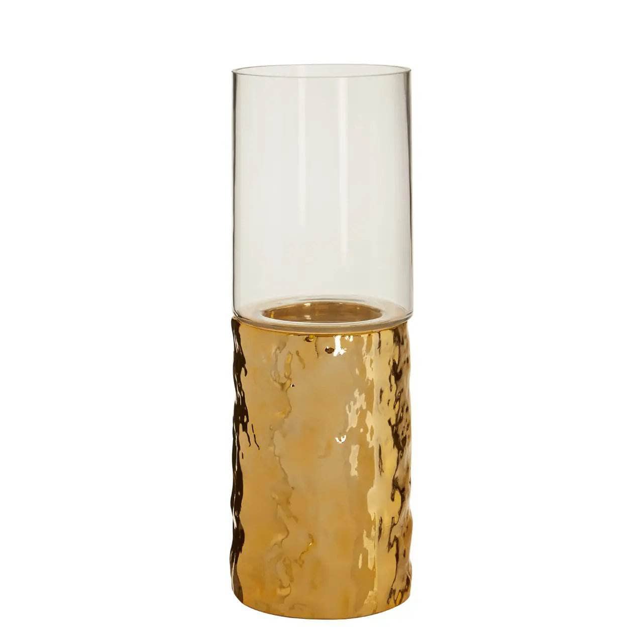 Homeware - Martele Small Pillar Candle Holder - Gold - 60011950