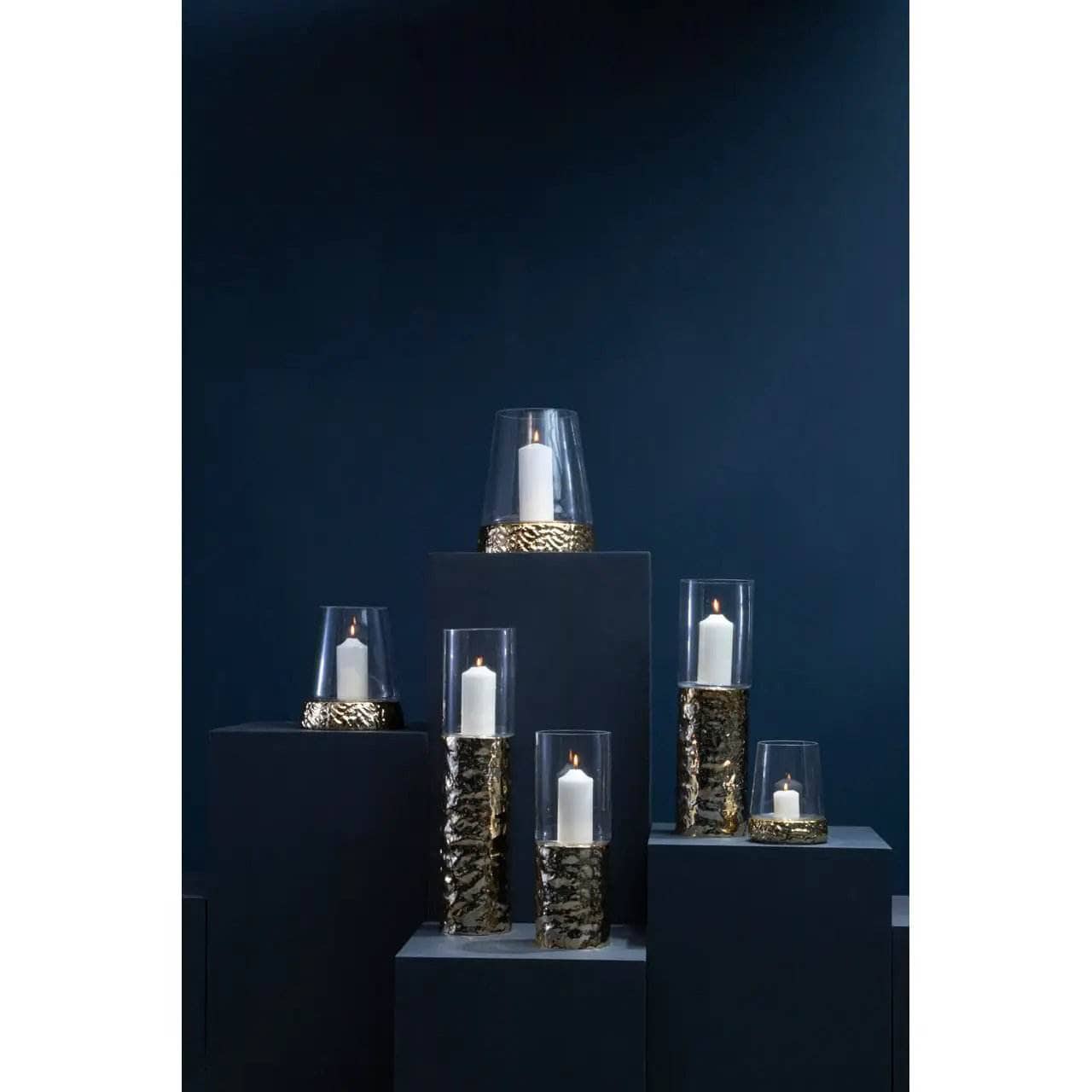 Homeware - Martele Large Pillar Candle Holder - Gold - 60011952