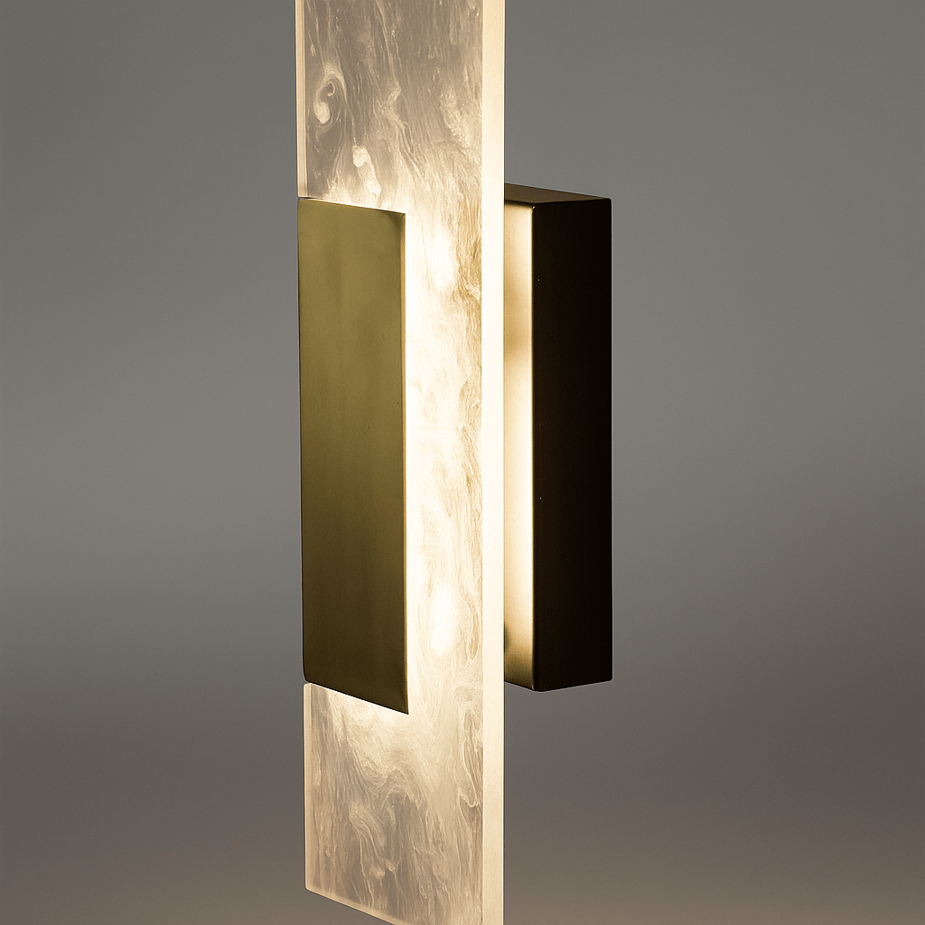 Lights - Venice Rectangle Wall Light - Satin Brass - 60012031